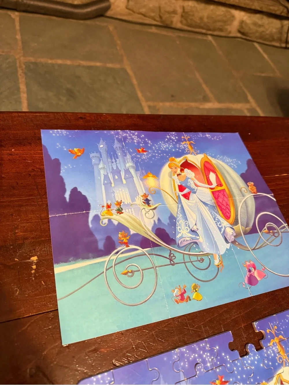 Cinderella Carriage Kids Puzzle - Blue